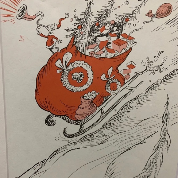 DR.SEUSS Litho (1957) 8x11" Matted 11x14" -Grinch- New! - Picture 2 of 3
